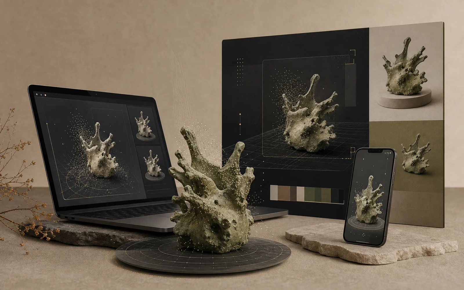 3D objektas integruotas skaitmeninės kampanijos makete